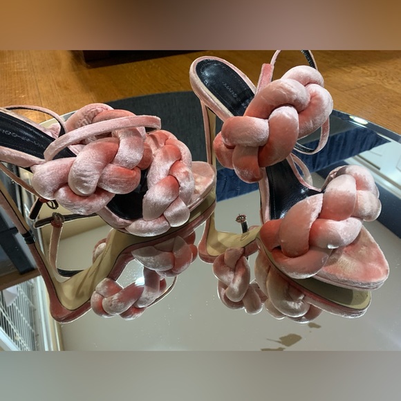 MARCO DE VINCENZO Velvet Sandals - PINK! - Picture 4 of 9